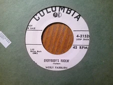 PROMO COLUMBIA 45 RECORD/WERLY FAIRBURN/IT'S HEAVEN/EVRYBODY'S ROCKIN/EX+