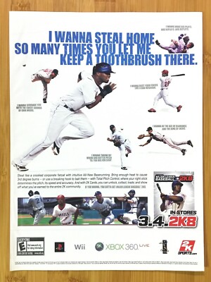 Major League Baseball 2K8 PS3 Xbox 360 Print Ad/Poster Official MLB Game Pop Art