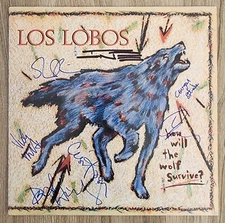 T Bone Burnett & Los Lobos Signed How Will The Wolf Survive Vinyl Record RAD