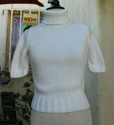 white chunky turtleneck sweater