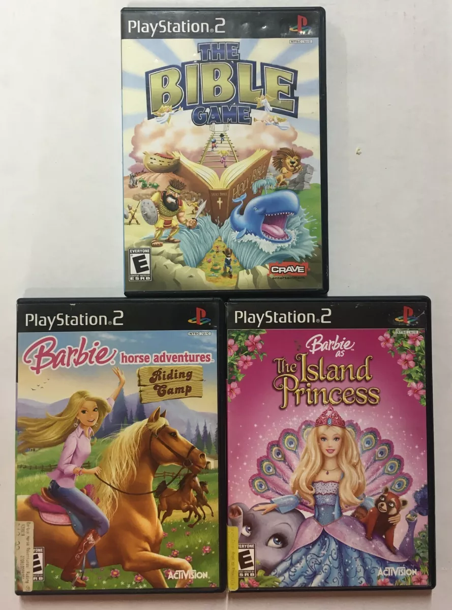 PS2 The Bible Game, Barbie Horse Adventures Riding Camp, Island