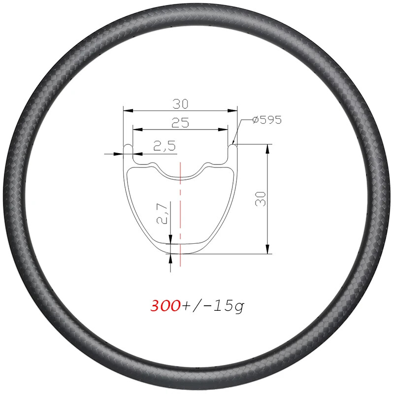 Rim 24/28/32 Holes Clincher Tubeless Ud 30mm Width