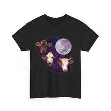 Cow Shirt, Three Cows With Moon T-shirt, Cow Animals Lovers Women Men Shirt 