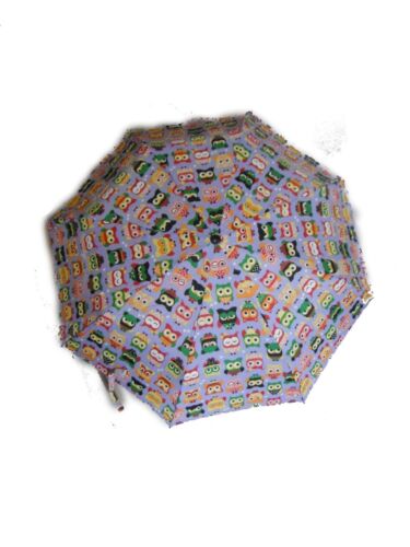 Shelta Compact Folding Rain Sun Umbrella -3729 Manual Mini Maxi Cartoon Owl - Foto 18 di 20