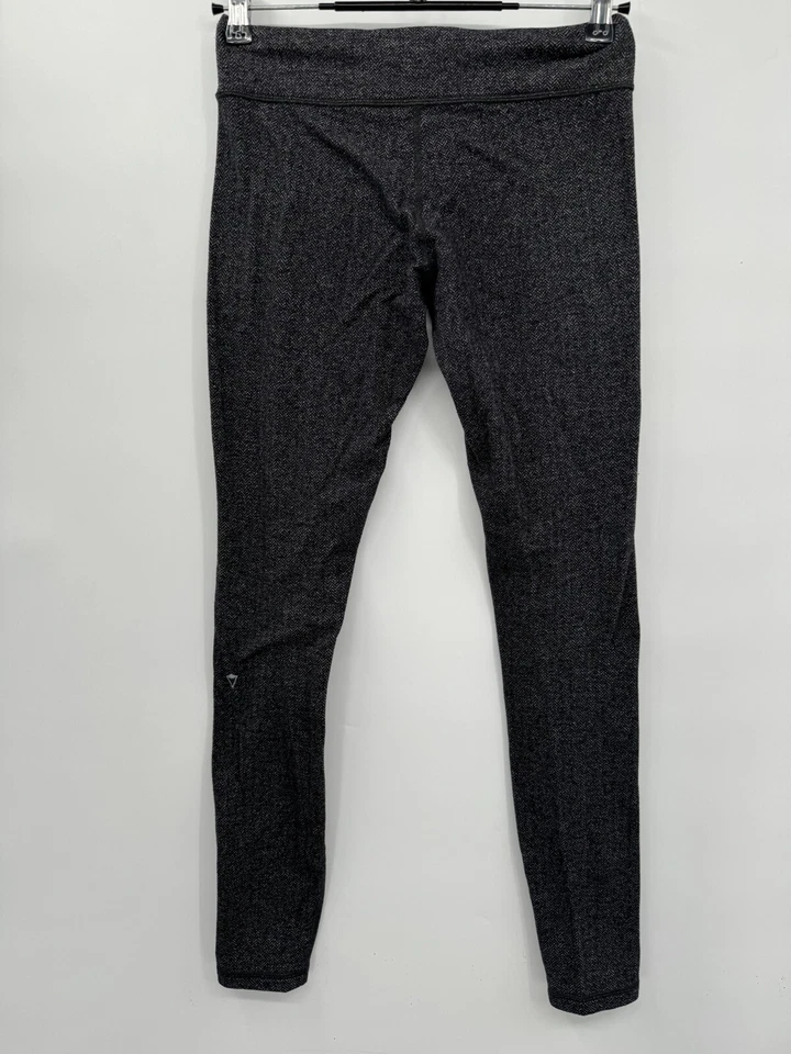Lululemon Ivivva Black Gray MARL Sport Style Leggings PANTS GIRLS size 14 POCKET - Image 4 of 4