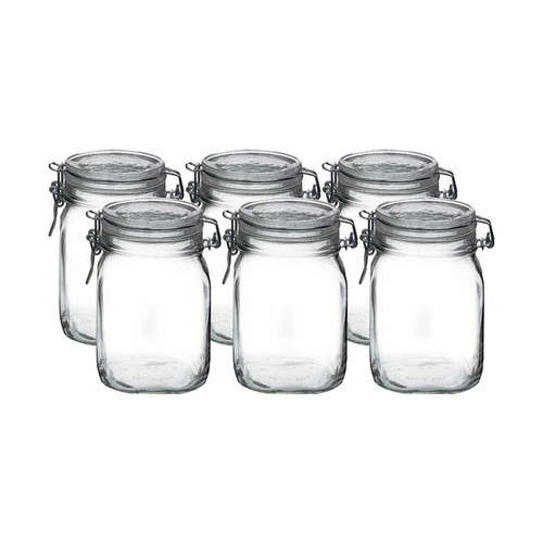 Bormioli Rocco 1L Swing Top Fido Canning Jars | 6-pack - 第 1/4 張圖片