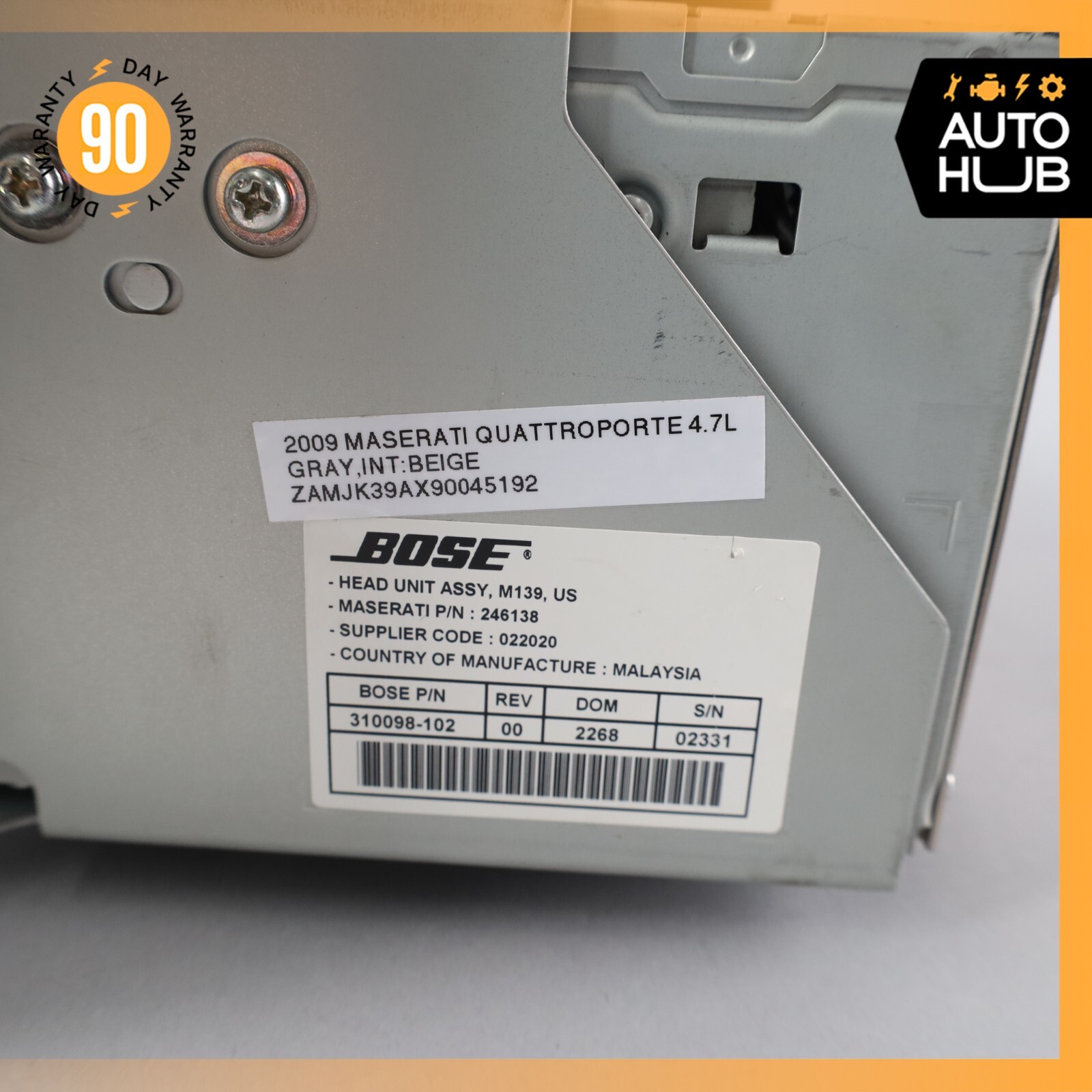 09-10 Maserati Quattroporte M139 Command Head Unit Navigation Radio OEM 50k