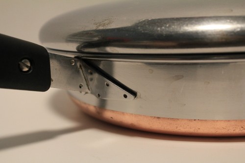 Sartén REVERE WARE 10" con tapa fondo de cobre pre 68 anillo doble EE. UU. - Imagen 4 de 15