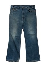 90s Levi's 517 Orange Tab 38x30 (37x27) Boot Cut Faded Blue Jeans Made in USA
