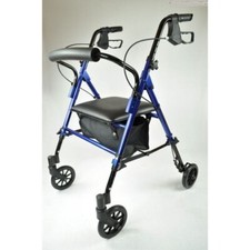 Lightweight Compact Rollator Walking Frame With Padded Seat And Storage
