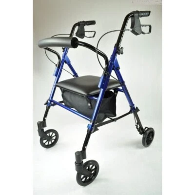 ABLE2 Lightweight Compact Rollator Walking Frame With Padded Seat And Storage