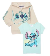 Disney Lilo and Stitch Hoodie Sweatshirt Jacket T Shirt Set 2T Girl Toddler NWT