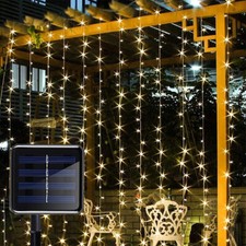 300 200 LED Solar Powered Curtain Lights Fairy String Window Garden Outdoor 1-3M