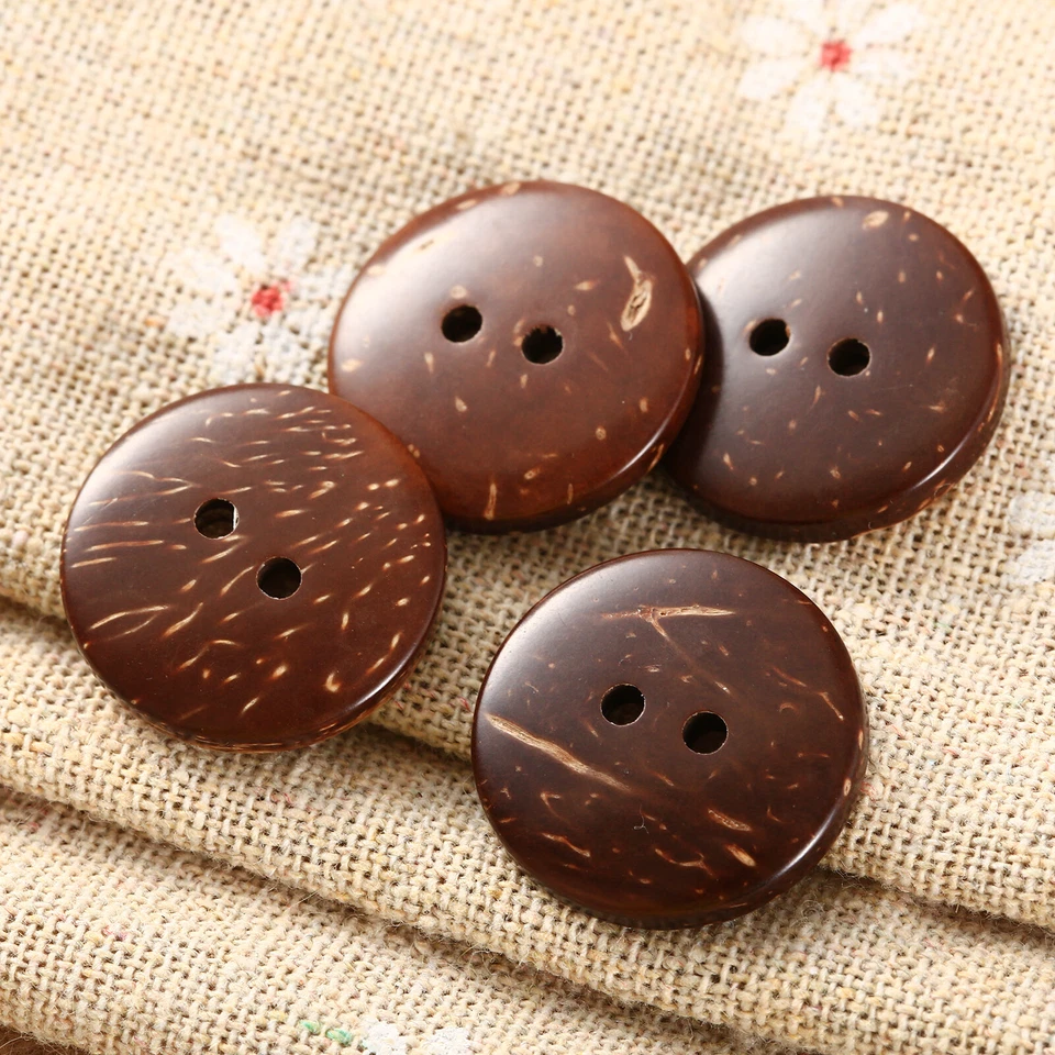 100pcs 15 20mm Dia Coconut Shell 2 Holes Round Buttons Sewing Scrapbooking Craft - Image 4 of 4