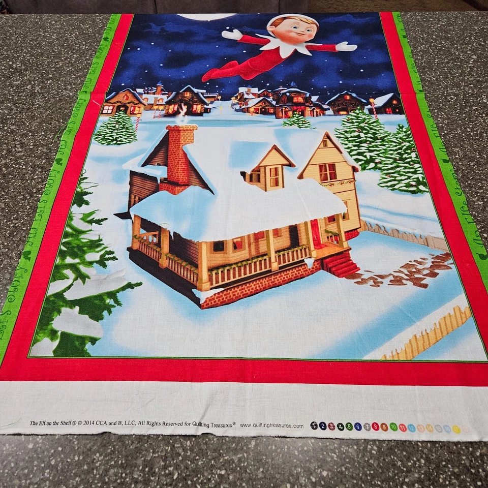Panel An Elf Story 23x42 Acolchado Tesoros Estante Navidad Foto 3 de 3