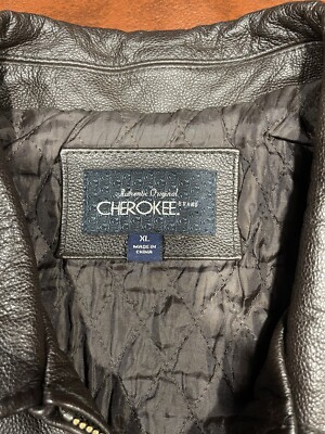 Cherokee Authentic Original Men's Brown Leather Jacket XL | eBay