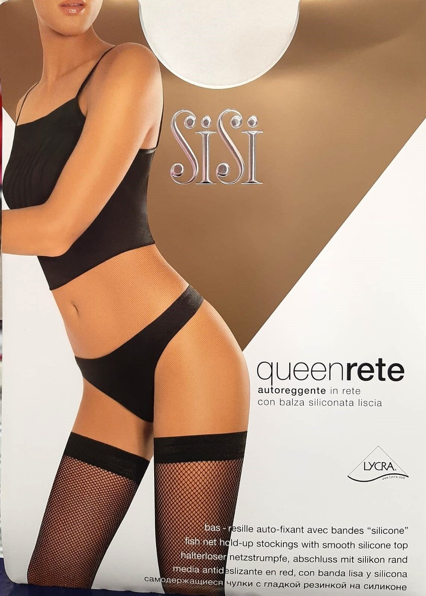 Autoreggente SISI Queen rete calza microrete punta nuda collant