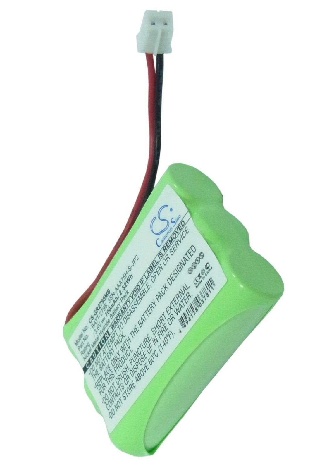 BATTERIE 700mAh Tipo BATT-2795 3SN-AAA75H-S-JP2 per Graco Imonitor 2796VIB1