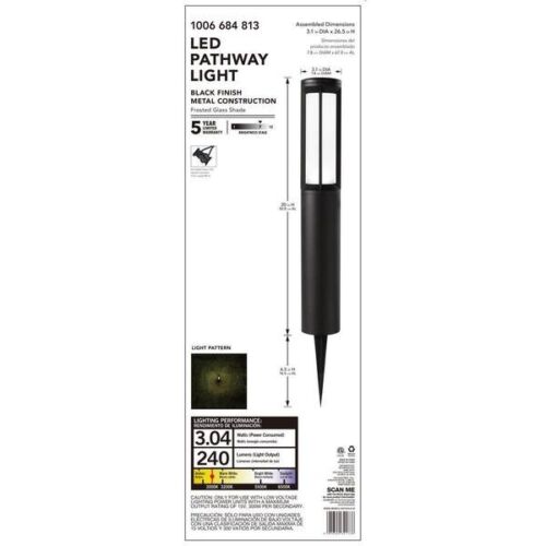 HB 240 Lumen Low Voltage Madison Black LED Outdoor Landscape Path Light (OB) - Picture 6 of 6