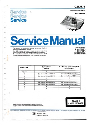 Service Manual-Anleitung für Philips CDM-1