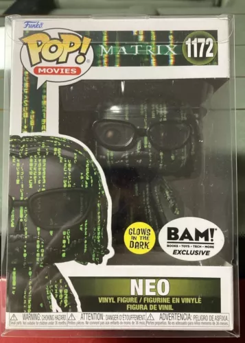 Funko Pop!  Matrix Neo #1172 GITD Books a Million With Protector