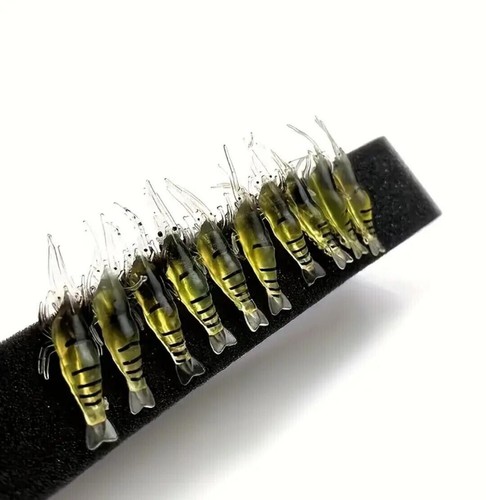 Sidewinder Sand Anguilla Esca Basso Merluzzo Pollock Jelly Lures 10 PZ Gamberetti Pesce Merluzzo - Foto 10 di 21