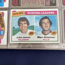 1977 Topps John James/Marv Bateman Atlanta Falcons/Buffalo Bills #6 Ex Condition