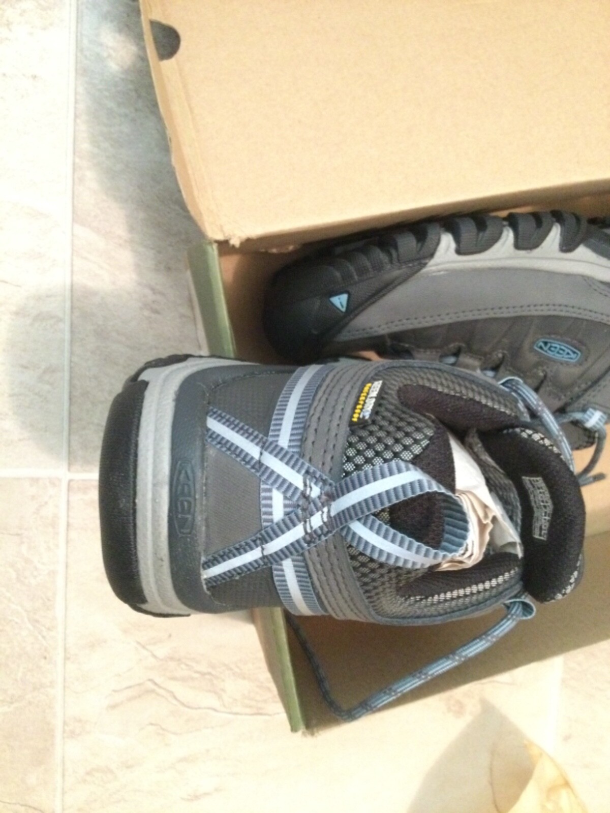Nuove scarpe da donna blu fumo Keen Targhee III $155 WP GRIGIE MAGNETE FUMO TAGLIA 6 5