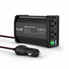 Allwei 300W Power Inverter 12V Dc To 110V Ac Car Plug Adapter Outlet Converter