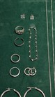 Sterling Silver Jewelry Lot Wearable Box Popcorn Chains Rings Hoop Earrings 33g — photo 2