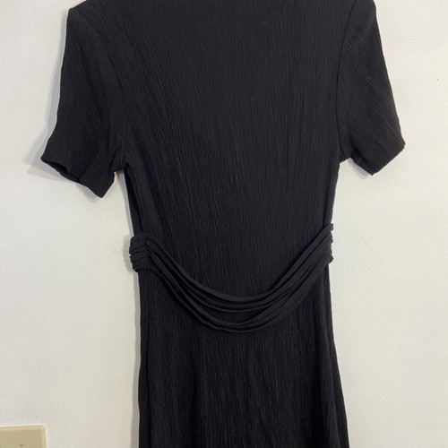 Vtg 90s Black Pearl Button Maxi Dress Cottage Goth Women Size 8 - Picture 5 of 5