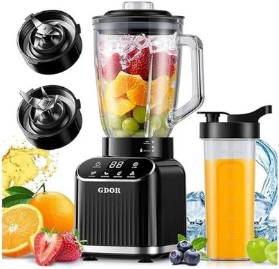 Standmixer Glas 1200W Smoothie Maker Blender 1,5L Behälter&700ml To-Go Becher