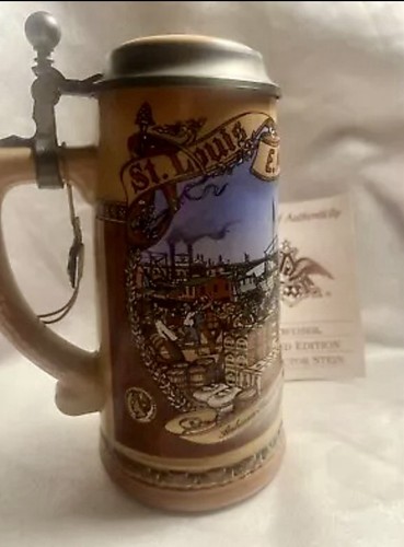 Authentic Vintage Gerz Made In Germany Anheuser-Busch St. Louis Riverfront Stein - Picture 19 of 21