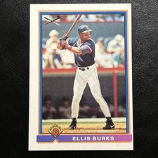 Bowman 1991 Ellis Burks #373 Boston Red Sox Baseball Card - RARE print error