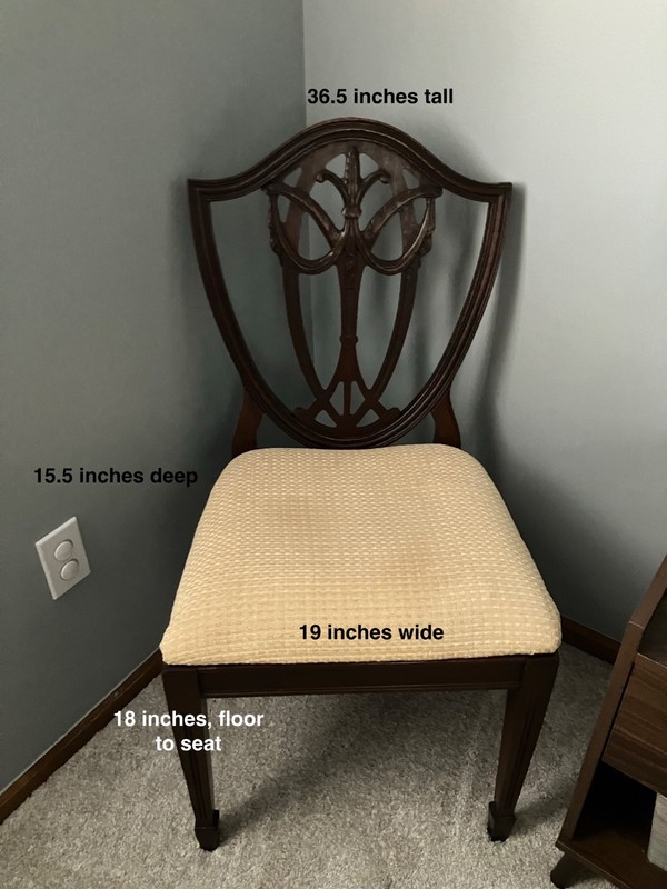 Antique Chair: Carved Woodwork, Upholstered Cushion