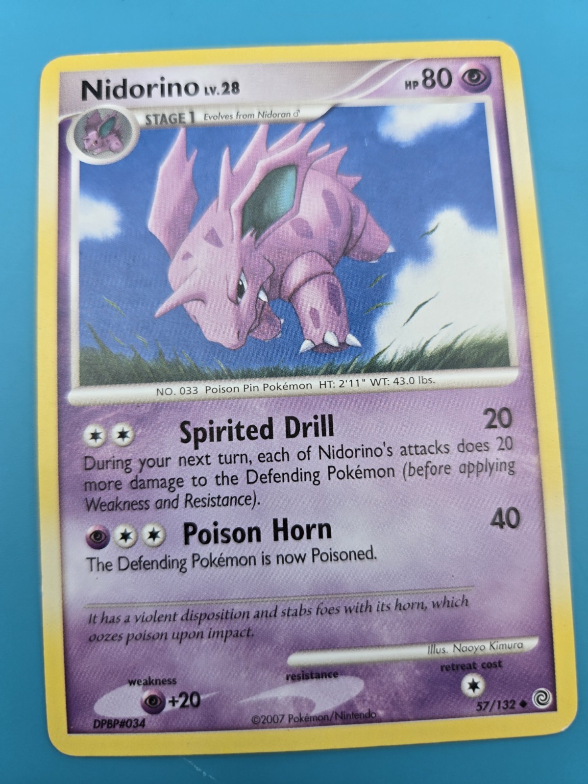 Pokémon Nidorino 57/132 Normal Uncommon Secret Wonders Pokemon 2007 LP