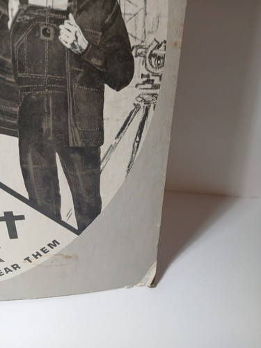 Insegna pubblicitaria Carhartt vintage anni 60 esposizione negozio anatra marrone vintage denim - Foto 11 di 17