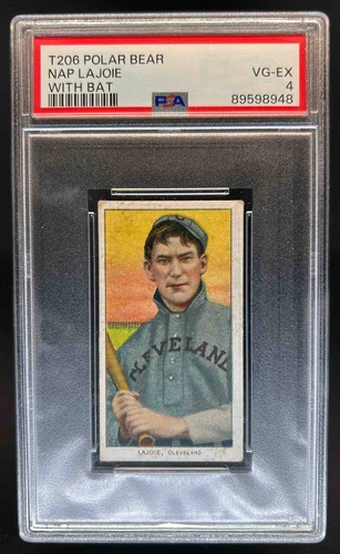 1909-11 T206 Polar Bear Nap Lajoie Rookie RC #NL PSA 4 HOF Cleveland Naps