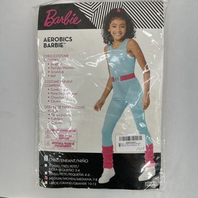 Aerobics Barbie Costume Girls Medium 7-8 Halloween Cosplay Kids Jumpsuit  Workout