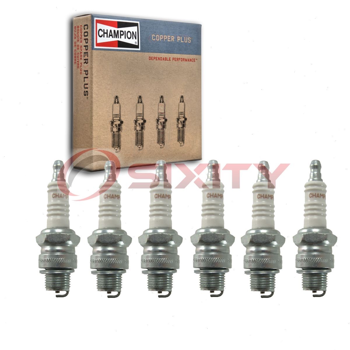 6 pc Champion Copper Plus Spark Plugs for 1951 Hudson Hornet 5.0L L6 vw