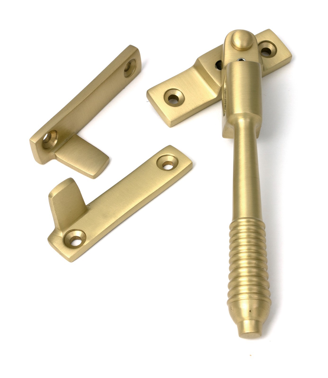 From The Anvil 52322 Satin Brass Night-Vent Locking Reeded Fastener