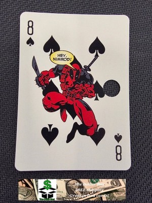Aquarius Deadpool Playing Card 8 Spades Hey Nimrod