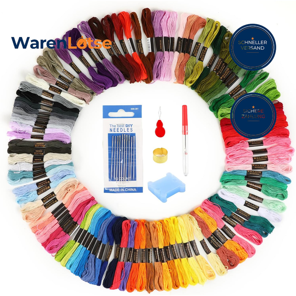 Stickgarn Set 100 Farben 8M Baumwollgarn Farbfest StrapazierfäHig FüR DIY-image