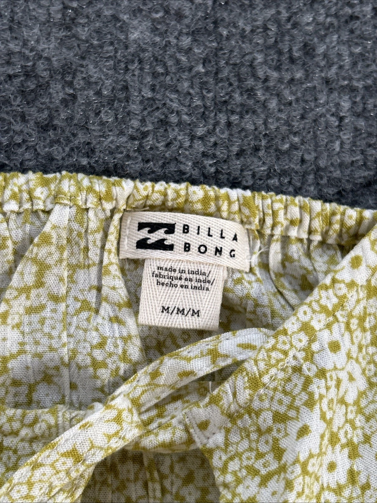 UNDERCOVER Billabong Secret Garden Mini Abito Donna Verde Medio Floreale Vestibilità Svasata Svolazzante