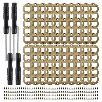 100 Set DIY Stainless Steel Metal Bottle Opener Insert Kits Bronze Resin (Bro...