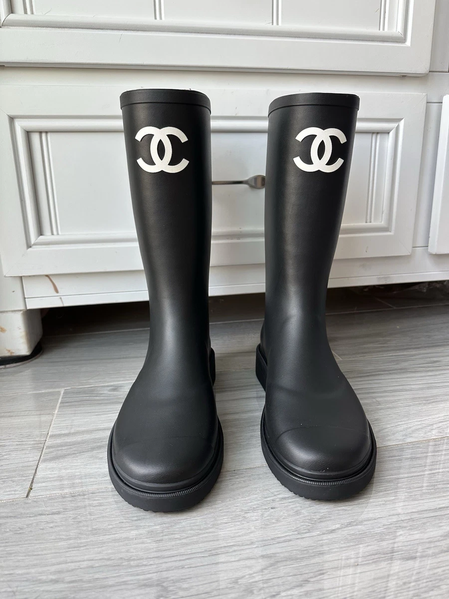 CHANEL Low 3/4 to 1 1/2 Inch Rain Boots for Women for sale | eBay