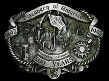 UD07119 NOS VINTAGE 1992 DISCOVERY OF AMERICA 500TH ANNIVERSARY BUCKLE