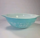 Vtg 444 PYREX TURQUOISE Blue Amish Butterprint Cinderella 4 Qt Mixing Bowl