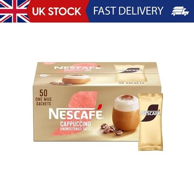 NESCAFÉ Cappuccino Unsweetened Taste Instant Coffee Sachets - 50 x 14.2g