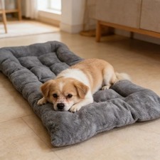 Dog Crate Pad 48inch Plush Super Soft Large Dog Bed Kennel Pad Cozy Sleeping Mat